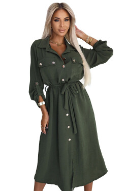 Dámske šaty 531-5 - Numoco basic khaki Univerzální