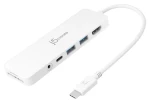 J5Create USB-C Multi- Port Hub biela / USB-C húb / HDMI / čítačka kariet / Power Delivery (JCD373-N)