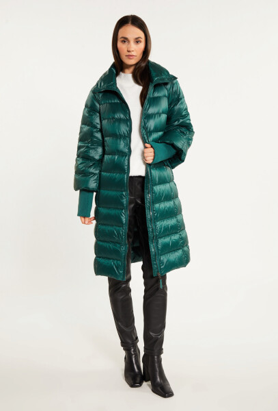 Dámsky páperový kabát s prešívaním Bottle 230-009 Dark Green - Monnari 44/2XL tmavě zelená