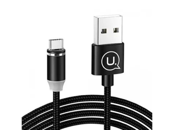 USAMS SJ293 U-Sure Magnetický Dátový Kábel Type-C čierna (6958444963518)