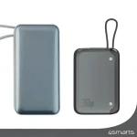 4smarts Pocket 10000mAh vesmírne šedá / Powerbanka / 30W PD / vstavaný USB-C kábel / LCD displej (540699)