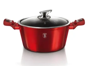 BERLINGERHAUS Hrniec Burgundy Metallic Line BH-1257 24 cm / Mramorový povrch / S pokrievkou (BH-1257)