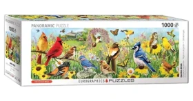 EUROGRAPHICS Panoramatické puzzle Záhradné vtáky