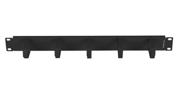 Lanberg Organizér káblov typ B čierna / Organizér káblov / 19" rack / 1U / 5 kovových držiakov (AK-1701-B)