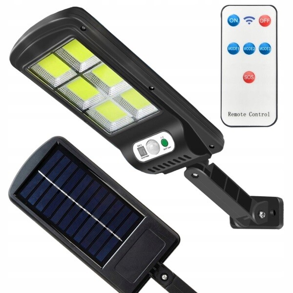 Verk VK 12276 Pouličné osvetlenie solárne 96 LED COB, IP67, 90 W, 15000 mAh čierne