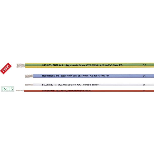 HELU 61821-100 vysokoteplotný drôt, HELUTHERM 145, 1 x 0.24 mm², biela, 100 m; 61821-100