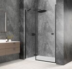POLYSAN - GLOBE BLACK sprchové dvere do niky 800, číre sklo, ľavá GB1080LB