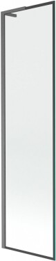 MEXEN/S - Next L vaňová zástena FIX 50 x 150, čierna vzor, grafit kartáčovaná 895-050-000-03-70-66