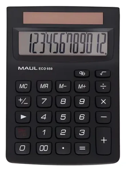 Maul ECO 650 čierna / Kalkulačka / stolný / 12miestna / solárne napájanie (7268690)