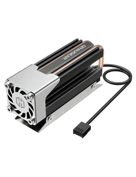 GrauGear G-M2HS03-F / Chladič M.2 SSD / Aktívny / PWM ventilátor 25 mm / Medené heatpipe (G-M2HS03-F)