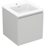MEXEN/S - Rivel kúpeľňová skrinka 45 cm s umývadlom Otis, 1 šuplík, reliéf, šedá mat/biela mat 91A20-04547-1-BF62-W18M01