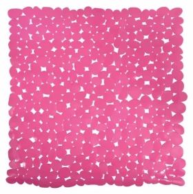 MSV GALETS protišmyková podložka do sprchy ružová / PVC / 53 x 53 cm