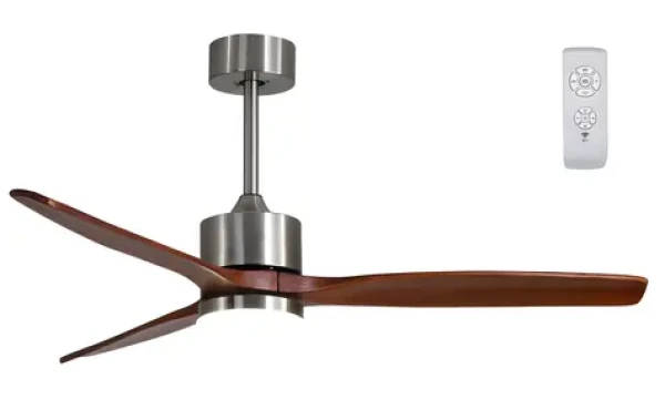 Immax NEO LITE ELEGANTE SMART strieborná, drevo / Stropné svietidlo s ventilátorom / LED / TUYA / Wi-Fi (07165-S)