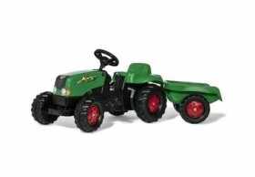 Rollytoys Šliapací traktor Rolly Kid s vlečkou - zeleno-červený