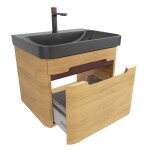 Kúpeľňová skrinka s umývadlom SAT Fusion 57,5x43x45 cm dub medový mat SATFUSION60DMBKMBA SATFUSION60DMBKMBA