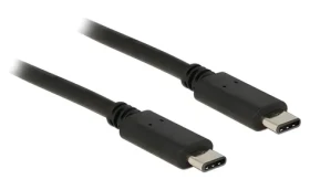 DeLock čierna / USB kábel / 2x USB-C / USB 2.0 / 1 m (83673)