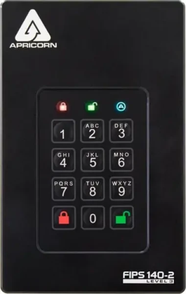 Apricorn Aegis Fortress L3 4TB čierna / Externý HDD / 2.5" / šifrovanie 256bit AES / USB 3.0 / FIPS 140-2 úroveň 3 (AFL3-4TB)