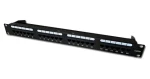 DATACOM Patch panel 24x DUAL čierny / RJ-45 / CAT5E / UTP / 1U / 19 "/ vyviazanie (3002)