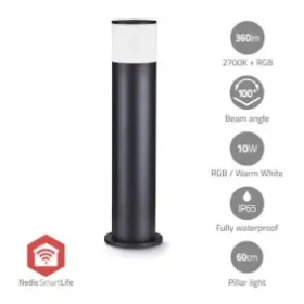 Nedis Vonkajšie svetlo Smartlife / 360 lm / Zigbee 3.0 / 10 + 4 W / RGB / Teplá biela / 2700 K / Hliník / Android iOS (ZBLOP10RGBW)