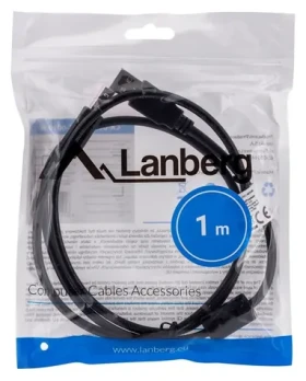 Lanberg CA-USBA-11CC-0010-BK čierna / Kábel USB-A na USB-B / USB 2.0 / 1 m (CA-USBA-11CC-0010-BK)