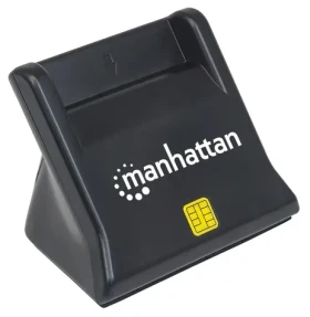 Manhattan čítačka SMART kariet a SIM so stojanom / Čítačka kariet / USB 2.0 / čierna (102025)