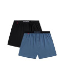 Pánske boxerky Atlantic 2MBX-025/24 A'2 M-2XL černo-modrá L