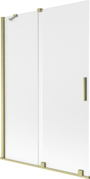 MEXEN/S - Velar dvojkrídlová posuvná vaňová zástena 120 x 150, dekor, zlatá kartáčovaná 896-120-000-31-55