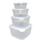 Belli e Forti FRIGOBELLA / Sada dóz na potraviny / 3 +1 ks / štvorcové / 0,5-3,1 l / plast