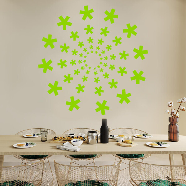 Veselá Stena Samolepka Kruh Hviezd Farba: zelená, Veľkosť: 80 x 80 cm