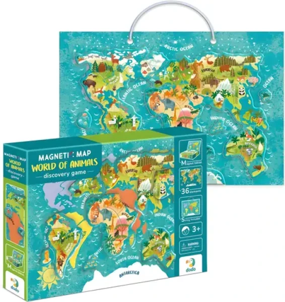 DODO Magnetická hra Mapa sveta so zvieratami