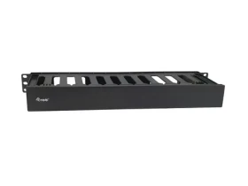 Equip 19" čierna / Vyväzovací káblový panel / 1U / odnímateľná zadná doska / ABS (327318)