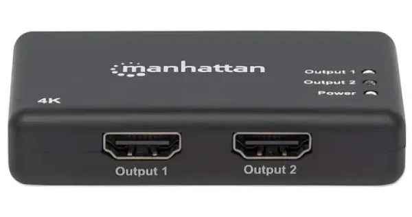 Manhattan / HDMI rozbočovač / 2 porty / 3840 x 2160 / 30 Hz / napájací adaptér (207669)