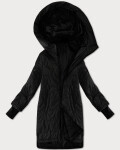Čierna dámska prešívaná bunda s úpletom a sťahovacím lemom S'West (B8505-1) odstíny černé 46