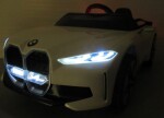 Mamido Elektrické autíčko Audi BMW i4, biele s EVA kolesami a koženou sedačkou, vrátane ovládača