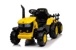 Mamido Mamido Detský elektrický traktor s vlečkou 12V 7Ah žltý