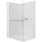 CERANO - Sprchová zástena Walk-in Crystal Ľ/P - 8 mm + polička/držiak na uteráky - bezvzperový systém - chróm, transparentné sklo - 160x200 CER-8050BD6930