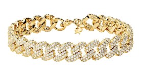 Michael Kors Luxusný pozlátený náramok so zirkónmi Statement Link MKC1427AN710
