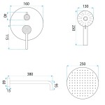 REA - Podomietková sprchová sada Foster Brush Nickel + BOX REA-P6440