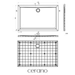CERANO - Sprchová vanička obdĺžniková Brio - SMC/minerálny kompozit - štruktúrovaná biela - 140x90x4 CER-679507