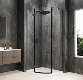 POLYSAN - GLOBE GUN METAL štvrťkruhová sprchová zástena 1000x800, číre sklo, ľavá GB2180LGM