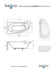 BESCO - Asymetrická vaňa MILENA - Nožičky k vani - Bez nožičiek, Rozmer vane - 150 × 70 cm, Spôsob prevedenia - Ľavé VANMIL150L
