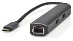 Nedis USB-C dokovacia stanica 5v1 antracit / Dokovacia stanica / HDMI výstup / RJ45 / 3x USB-A / 5 Gbps / 0,2 m (CCBW64210AT02)