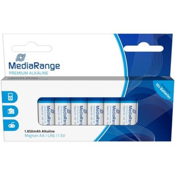 MediaRange Premium batéria Mignon AA 1.5V Alkalické 10ks (MRBAT105)