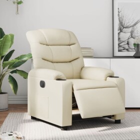 VidaXL vidaXL elektrickýfotel rozkładany, krémový, obity sztuczną skórą