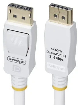 StarTech DisplayPort kábel biely / Kábel / DP-DP / 1,8 m / 4096x2160 / 240Hz / VESA certifikovaný (DP12-CABLE-6FTW)