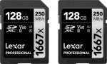 Lexar Professional 1667x (2 ks) SDXC 128 GB Class 10 UHS-II/U3 V60 (LSD1667128G-B2NNG)