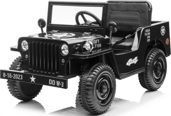 Giga elektrický vojenský RETRO JEEP 4x4 čierna