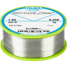 Felder ISO-Core Clear Sn100Ni+ spájkovací cín bez olova cievka Sn99,25Cu0,7Ni0,05 0.250 kg 1 mm; 5552941020