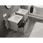 MEXEN/S - Rivel kúpeľňová skrinka 50 cm s umývadlom Otis, 1 šuplík, reliéf, šedá mat/biela mat 91A20-05047-1-BF62-W18M01