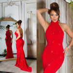 Sexy Red-Carpet KouCla Neck-Gown with glitter blackgold M